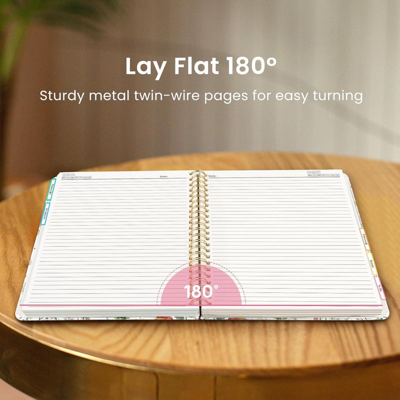 Taja Large Spiral Lined Notebooks for Work with Removable Dividers & Tabs, 8.5"x11" Pretty Hardcover 5 Subject Notebook Journal for Women, College Ruled, Perfect for Study & Office Organization, 280 Pages,Wildflowers - Image 5
